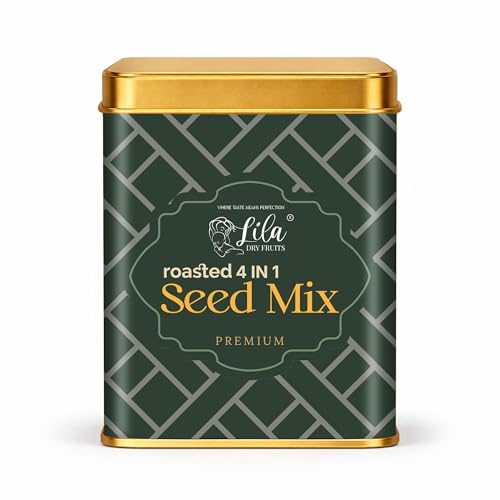 Image of LILA DRY FRUITS 4 in 1 Roasted Seeds Mix Pumpkin Sunflower Watermelon Flax 250 gram | Healthy Snack Mix for Daily Nutrition Fiber Rich Seeds Combo Pack for Weight Management Perfect for Gifting