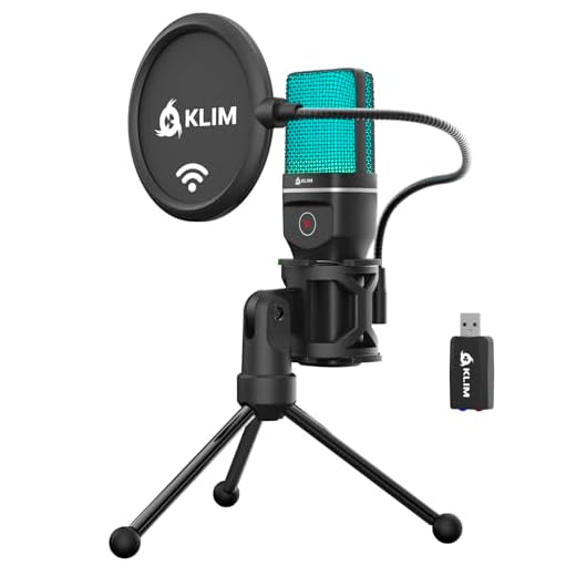KLIM Muse Wireless Microphone for PC - New 2024 + Compatible PC Mac PS4 PS5 Switch + Professional Mic with Pop Filter + Recording Gaming Streaming YouTube Podcast ASMR + Microfono Inalambrico