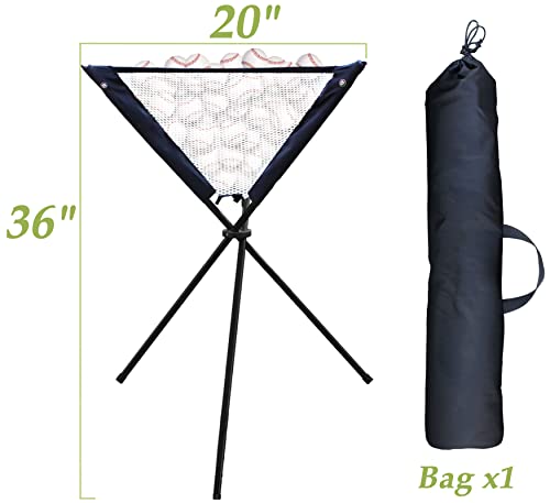 Mini Tang Ball Caddy,Baseball Caddy For Balls,Baseball Hopper,Baseball Practice Pitching Ball Caddy,Holds 45+ Baseballs Or 30+ Softballs For Drills,Triple-X Sturdy Structure #TOP1