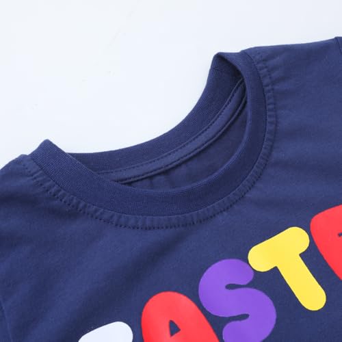 Image of HILEELANG Toddler Girl Summer Short Sleeve Cotton Bunny Graphic Short Sleeve Fun Holiday Summer Casual Tshirt