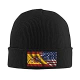 Gorros Cálidos Bandera De España, España Y Estados Unidos Elástico Skullcap Clásico Gorro Punto para Trabajo Ciclismo Clima Frío