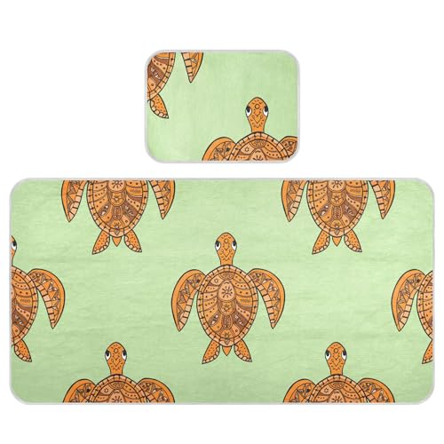 Takiito Turtles Baby Cooling Mattress Pad, Soft & Breathable Cooling Mat Keep Baby Cool in Summer 28x52 in, Nursery Essential