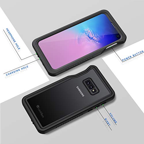 Lanhiem Samsung Galaxy S10E Case, Ip68 Waterproof Dustproof Shockproof Case With Built-In Screen Protector, Full Body Sealed Underwater Protective Clear Cover For Samsung S10E, Black #TOP5