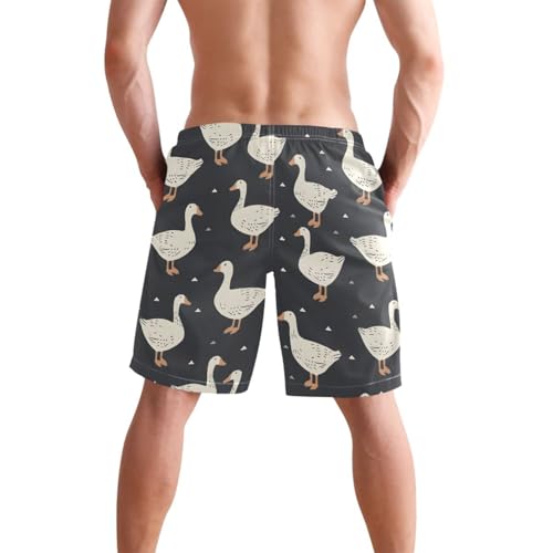 Men's Duck Goose Pattern Swim Trunks Novelty Beach Shorts Quick Dry Swimming Board Trunks3