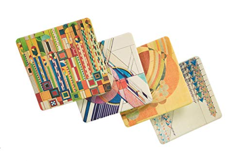 CoasterStone AS4035 Absorbent Stone Coasters, Frank Lloyd Wright “Liberty Covers I”, 4.25"