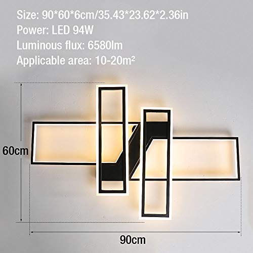 BEHWU, Plafoniera LED, Bianco, Nero, 90 Cm (6580