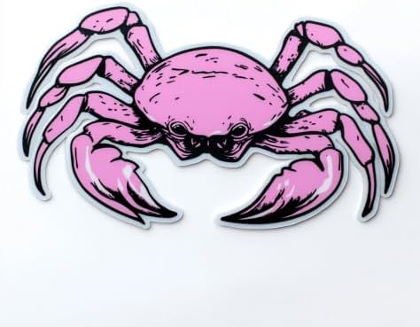 Pink Cancer Zodiac Sign Crab Celestial Vinyl Bumper Decal Sticker for Car, Bike, SUV, Truck, Helmet, Laptop, Water Bottle, Notebook, Window, Guitar, Skateboard etc Waterproof 5 inches