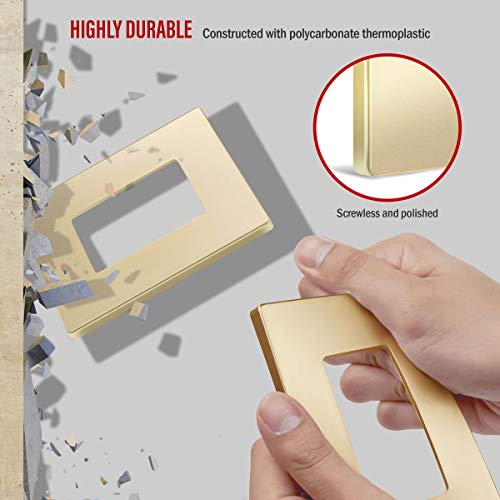 image for ENERLITES Elite Series Screwless Decorator Wall Plate Child Safe Outle
