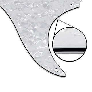FLEOR Set de 8 trous SSS Pickguard et plaque arrière de guitare avec vis pour remplacement de pièces de guitare Vintage… - Les Beatles, Paul McCartney, John Lennon, RIngo Starr, George Harrison FLEOR Set de 8 trous SSS Pickguard et plaque arrière de guitare avec vis pour remplacement de pièces de guitare Vintage… – Image 3