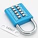 MIONI 10 Position Button Combination Padlock, 5 Position Locking Mechanism, bluexi15:18