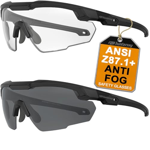 HTS HUNTERSKY S57 2 Pack Smoke Grey Clear Lens Ballistic