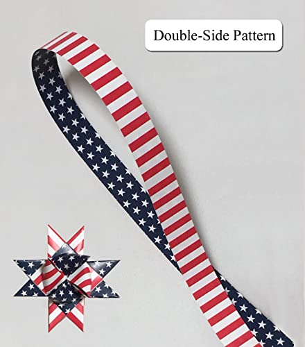 Patterned Paper Strips For Weaving Projects. Paper Strips For Moravian Stars, German Stars And Froebel Stars. 50 Strips Per Pack. (1/2 Inch, Usa Flag) #TOP1