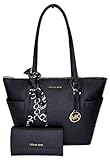 MICHAEL Michael Kors Charlotte Large Zip Tote bundled with matching Trifold Wallet and Skinny Scarf...
