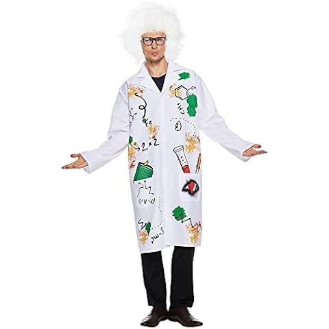 Snailify Adult Men Mad Scientist Costume Lab Coat Halloween Role Play Outfits With Wigs Cover