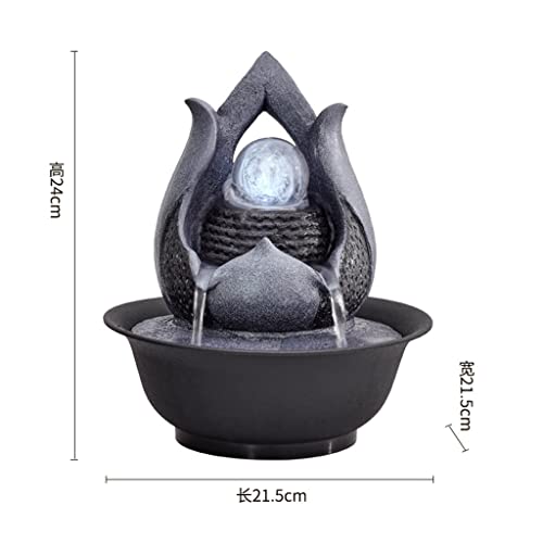 N/A Living Room Water Curtain Wall Lucky Circulating Water Decoration Fountain Landscape Office Wealth Feng Shui Ball Decoration (Color : A, Size : 21 * 21 * 24Cm) #TOP1