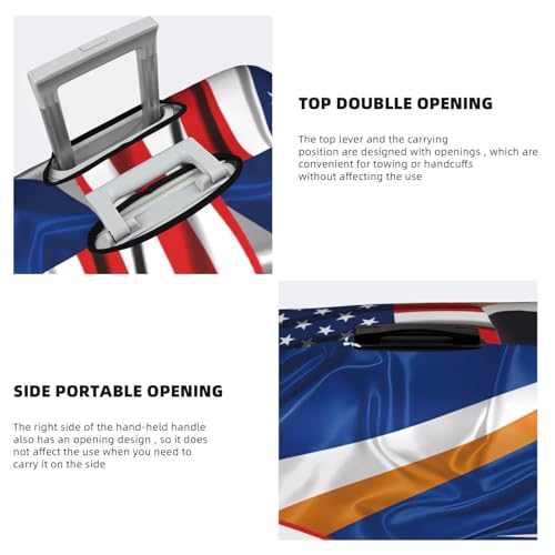 Travel Luggage Cover America Flag And Marshall Islands Flag Fashion Washable Baggage Suitcase Protector Fit For Luggage X-Large4