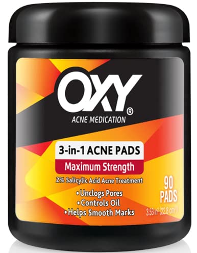 OXY Maximum Action 3-In-1 Treatment Pads 90 ea (Pack of 12)