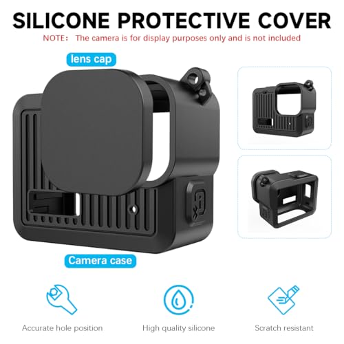 Image of ZORBES for GoPro Hero 4K Silicone Case Cover,Silicone Camera Shield & HD Tempered Glass Lens Screen Protectors for Gopro Hero 4K Camera,Anti-Scratch Case Covers Accessories Kit