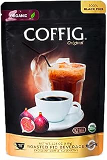 Coffig Original Organic Coffee Substitute, Roasted Fig Beverage, Caffeine-Free Herbal Energy Drinks, 5.29oz (150g)