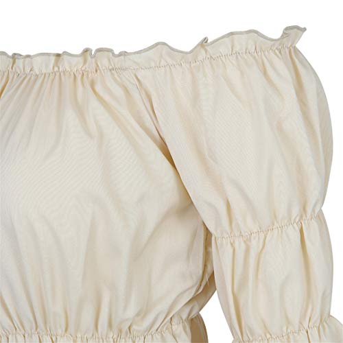 Women Renaissance Blouse Victorian Steampunk Pirate Shirt Off Shoulder Short Sleeve Smocked Blouse Tops4