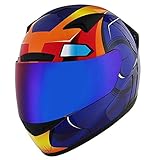 1STORM Motorcycle Bike Full FACE Helmet Booster Iron Blue