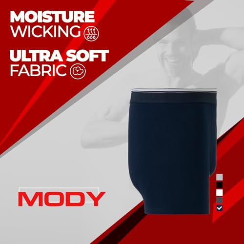 Mody Men's Boxer Briefs Underwear 4-Pack, Men's Cotton Boxer Brief, Ultra Soft Boxers for Men, Men's Underwear Boxer Briefs3