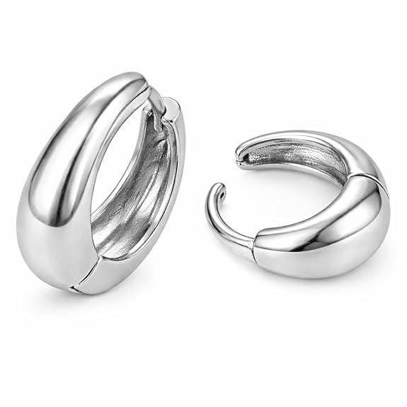 Shrivaa Traditional bali hoop design Kaju Bali Hoop Earrings for Women & Men | Small Huggie Earrings | Stainless Steel Minimal Hoop Earrings | Lightweight Wear Bali Earrings | Unisex Fashion Jewelry-image-41