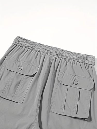 Image of Vogaan Casual Solid Men's Loose Fit Drawstring Cargo Pants with Multiple Pockets | Cotton Cargos for Men