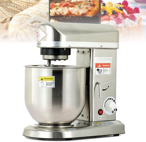 Heavy Duty Stand Mixer 5L Stainless Steel Bowl - Commercial Electric Food Mixer for Bakery & Pizzeria, 3 Speeds, Durable Kitchen Appliance for Baking & Cooking