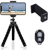 Phone Tripod, Bluetooth Remote Control, Universal Clip, Camera Mount, Portable and Adjustable for...