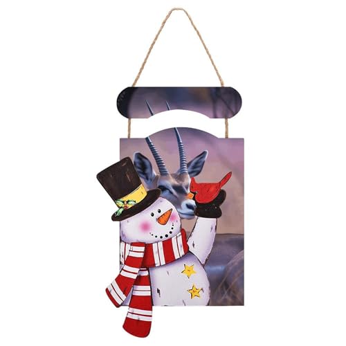 Décoration de Noël en bois bonhomme de neige pour mur chaleureux
