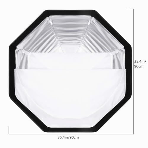 NEEWER 35.4"/90cm Achteckige Softbox mit Schnellverschluss, mit Bowens Mount, Tragetasche Kompatibel mit Neewer CB60 CB100 CB150 Vision 4… – Ansicht 3