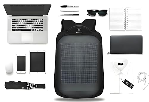 LED display backpack, cool backpack, black, customized display pattern and text, suitable for shopping, traveling, cycling3