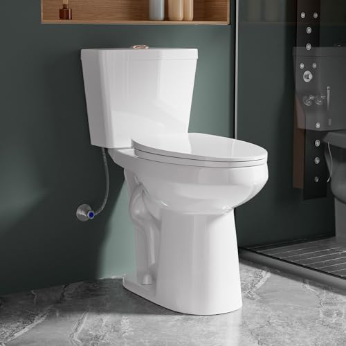 Vomlor Two Piece 21 Inch Elongated Extra Tall Toilet for Bathroom, Comfort Bowl Heigh 20.5