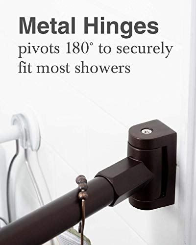 Adjustable Curved Shower Curtain Rod, Rustproof Aluminum, Adds Space And Adjusts From 36 In To 61 In, Telescoping Design, Elegant Parent (Bronze) #TOP2