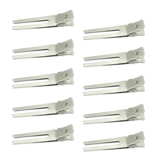 100 Pieces 1.8 Inch Hairdressing Double Prong Curl Clips, Curl Setting Section Hair Clips, Metal Alligator Clips for Hair Salon, Barber, Stylist