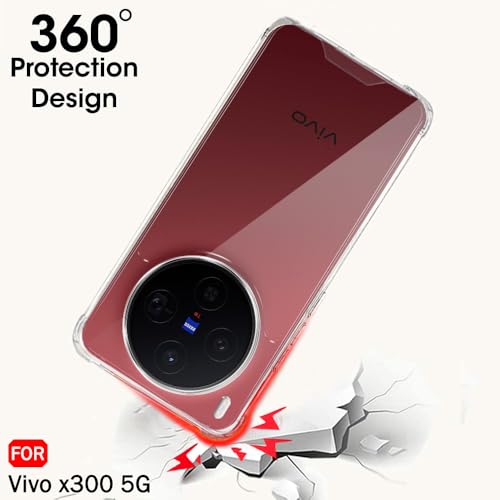 Image of TheGiftKart Crystal Clear Back Cover Case for Vivo X300 5G | Shock Proof 360 Protection | Hard Clear Back Cover Case for Vivo X300 5G (PC & TPU, Transparent Bumper)