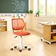 FurnitureR Kompakter Klassenstuhl, ergonomischer Sitz für Schule, Rückenlehne aus atmungsaktivem Netzgewebe, höhenverstellbar, Zeichenzimmerstuhl für Kinder, leicht zu bewegen 360°, Zitrus