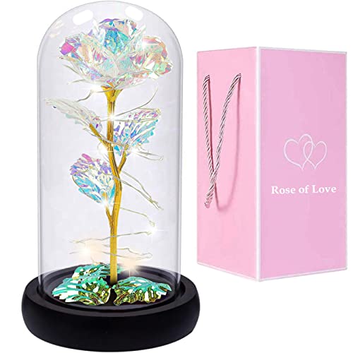 Mothers Day Roses Gifts for Mom Her,Women Birthday Gifts,Colorful Rainbow Artificial Flower Rose Light Gift in Glass Dome,Love Gifts Daughter Women Mom Gifts for Mothers Day,Valentines Gifts Mothers Day Roses Gifts for Mom Her,Women Birthday Gifts,Colorful Rainbow Artificial Flower Rose Light Gift in Glass Dome,Love Gifts Daughter Women Mom Gifts for Mothers Day,Valentines Gifts