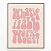 ZEARPT What If It All Works Out Print, Self Care Wall Art, Daily Affirmation, Self Care Gallery, Pink Retro Wall Decor, Positive Thinking, Daily Mindset Reminder, Girls Dorm Decor, Unframed