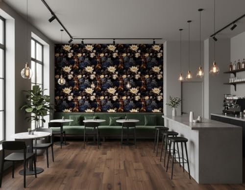 Image of VKR 3D Floral Wallpaper, Self Adhesive Decorative Peel and Stick Wall Covering Sticker for Bedroom, Living Room and Office (45 x 300 cm, Brown Flower) Pack of 1