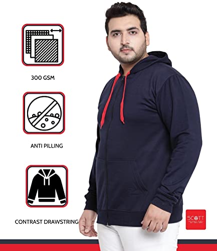 Image of Scott International Men's Solid Cotton Hoodies for Men, Trendy and Comfortable Sweatshirts for Men, Stylish Winter Wear with Hood and Pockets, Fashionable Hooded Sweatshirts