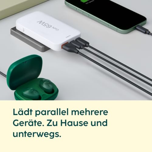 Hama USB C, Schnellladegerät GaN 65 Watt, 2X USB-C, 1x USB-A, klappbar – Ansicht 3