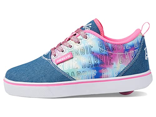 Image of Heelys Girl's Pro 20 Barbie (Little Kid /Big Kid /Adult) Denim /Pink 4 Big Kid (Women's 5) M