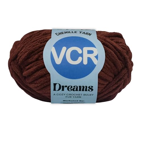 Image of VCR Dark Brown, 100 Grams Hank, 60 Meters Length, Premium Polyester Ball for Crochet and Knitting, Pack of 1 Yarn, Soft and Bulky Fur Suitable for DIY