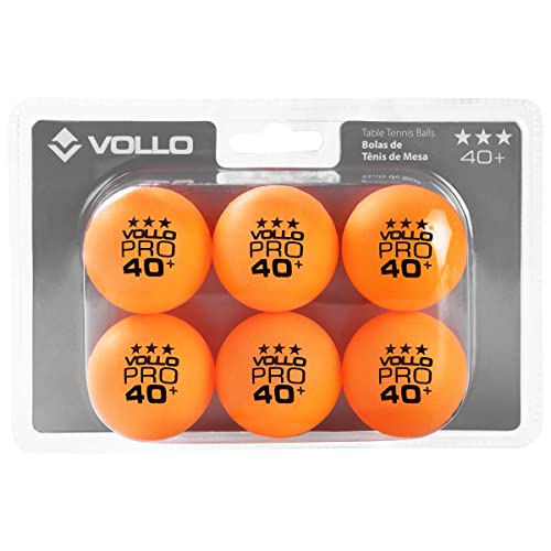 Vollo Kit 6 Bolas de Tênis de Mesa Laranja 3 Estrelas