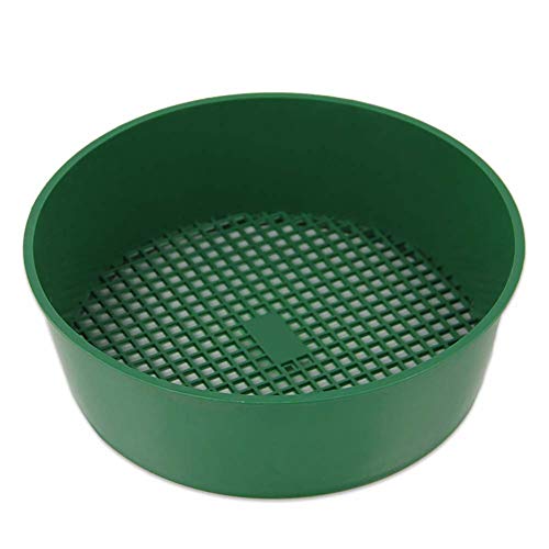 Hacoly Green Mini Hand Garden Sieve Plastic Soil Mesh Transplanting Planting Tools-21 * 5CM