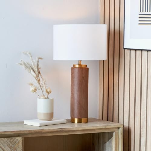Image of Pacific Lifestyle Wood Effect Ceramic Table Lamp (W30xD30xH55cm)