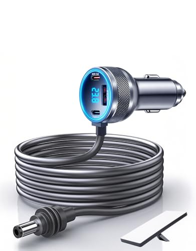 Starlink Mini Cable, 4-in-1 Starlink Mini Car Charger DC Power Cable + 12V-24V Cigarette Lighter Adapter with Digital Display, USB-C PD 45W and Dual USB-A 35W Ports for Cars, Suitable for Cars (10FT)