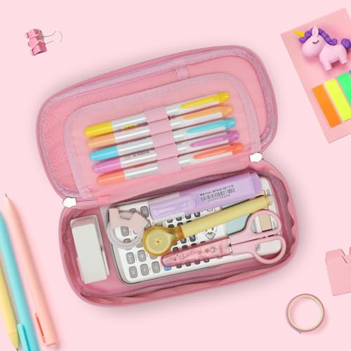 Image of Bagseri Pencil Case for Kids - Special Cute Pencil Pouch for Girls Large Capacity Pencil Bag Aesthetic Kids Pencil Box for School (Purple Cute Unicorn)